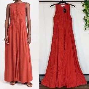 NWT 87Origins Fehintola Pleat Dress in Brick size 8 Mid-Weight Non Stretch Linen